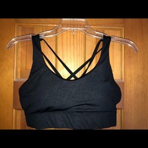 Zyia Black Paisley Light n Tight Strappy Bra